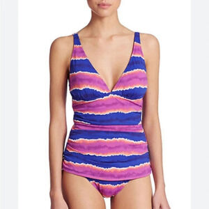 Tommy Bahama one piece striped tie dye ombre patterned swimsuit 11501